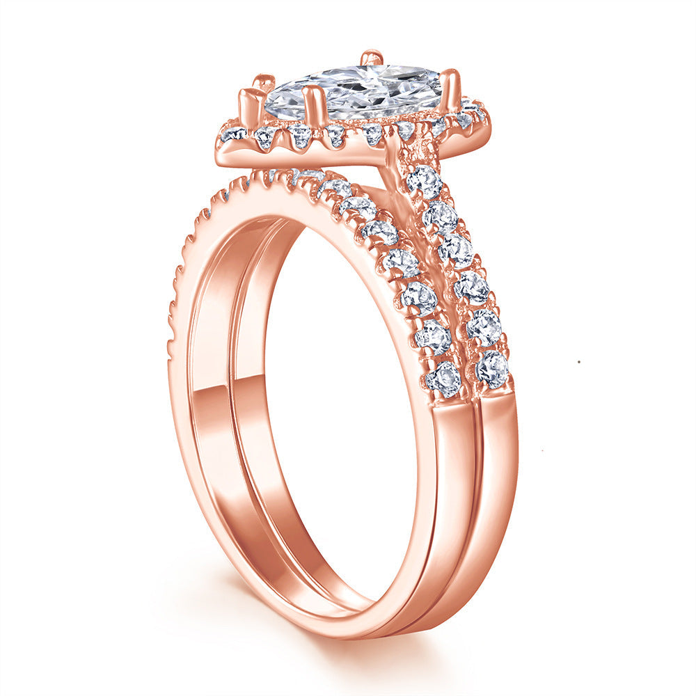 'LINKED FOREVER' ROSE GOLD RING SET