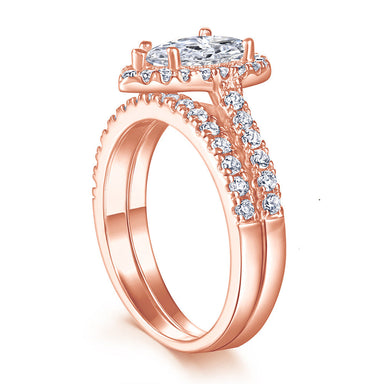 'LINKED FOREVER' ROSE GOLD RING SET