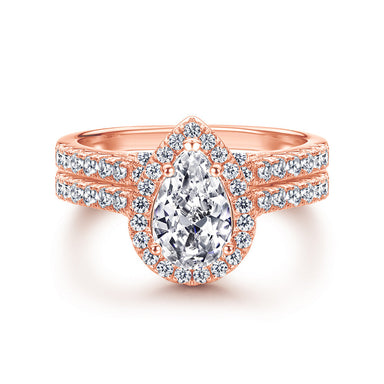 'LINKED FOREVER' ROSE GOLD RING SET