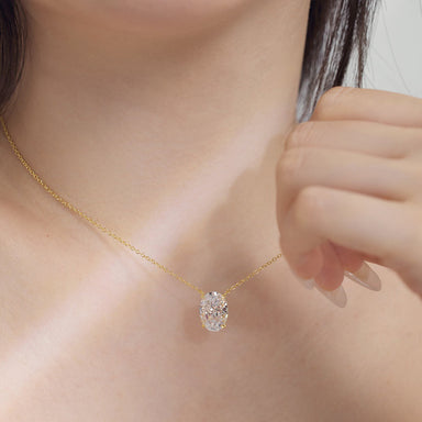 'ICED OVAL GEM' NECKLACE