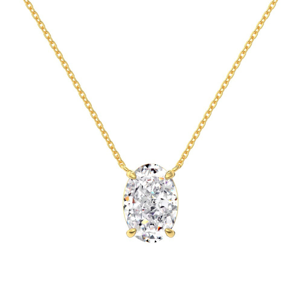 'ICED OVAL GEM' NECKLACE