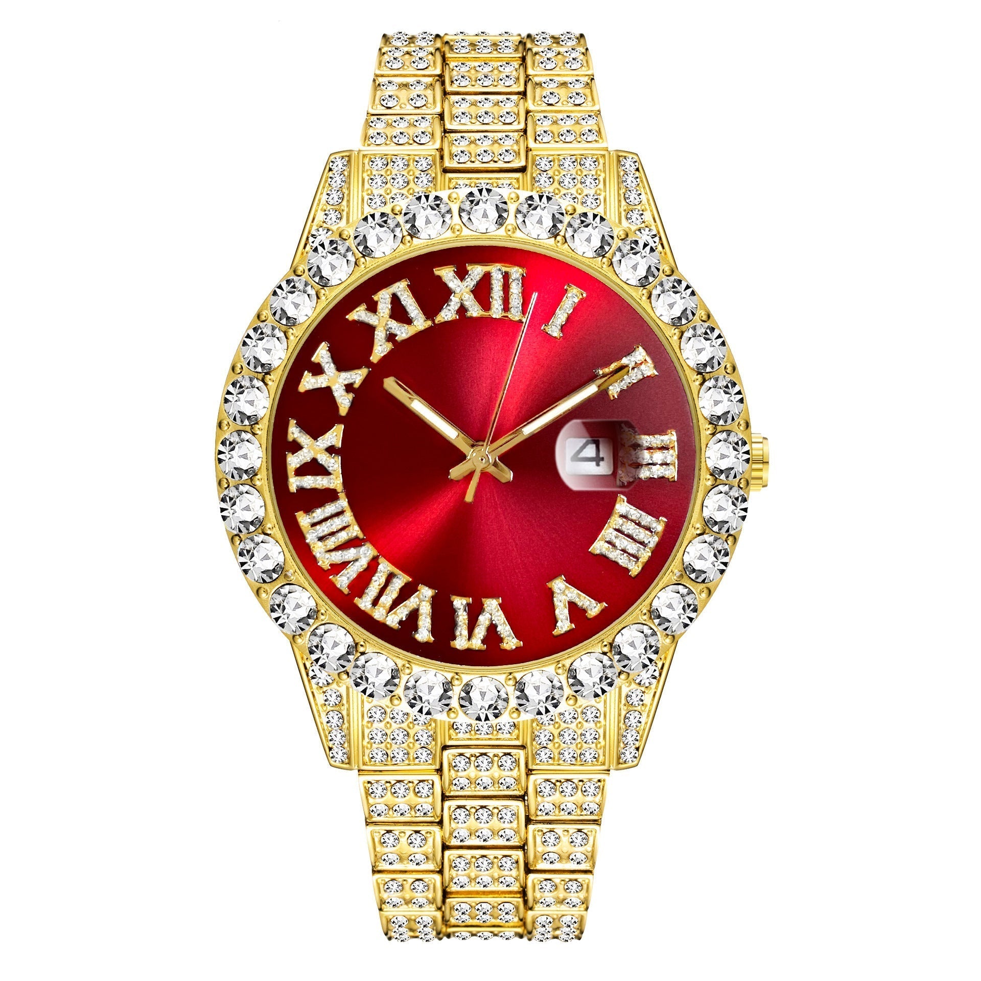 'ICY GIRL' WATCH-GOLD/RED
