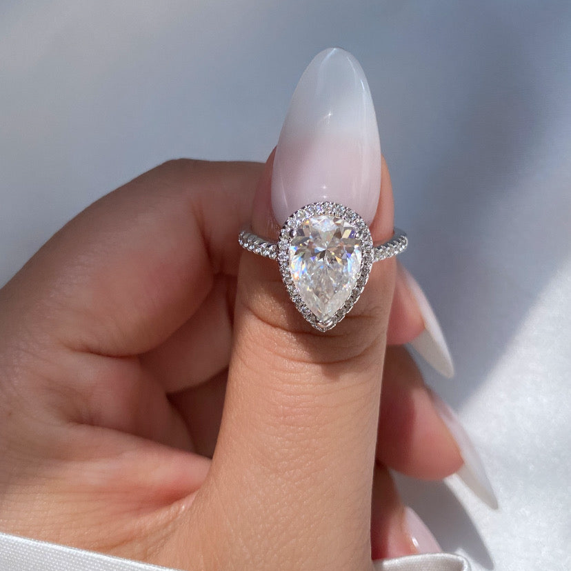 'ROYAL TEARDROP' RING - 3CT MOISSANITE