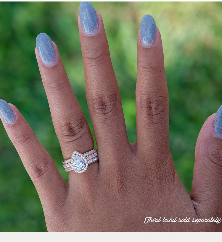 'LINKED FOREVER' ROSE GOLD RING SET