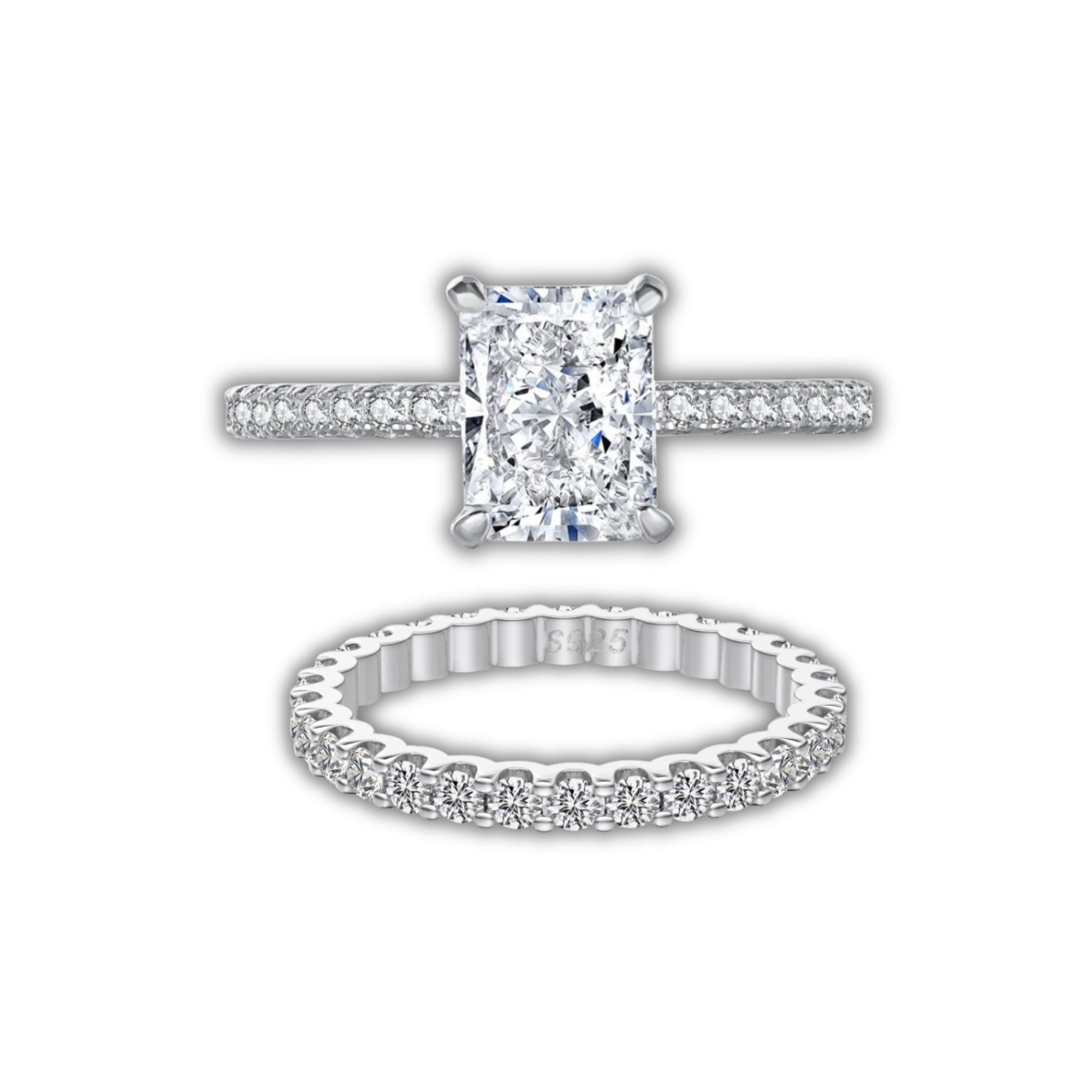 'TINY DIAMANTÉ' RING SET - SILVER