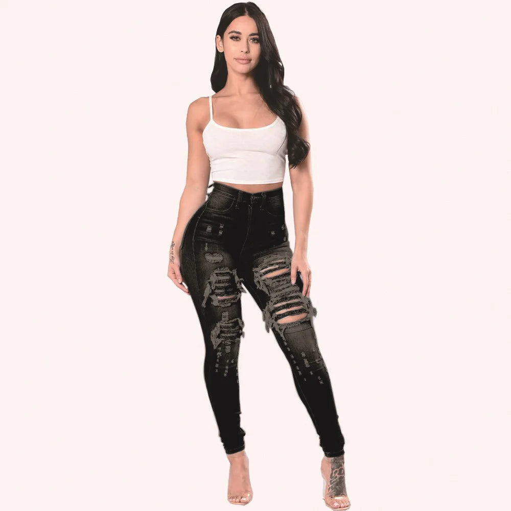 High Waist Ripped Jeans