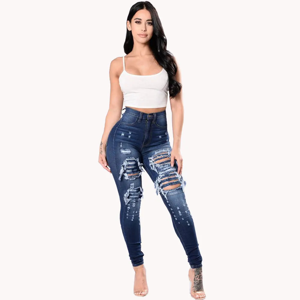 High Waist Ripped Jeans