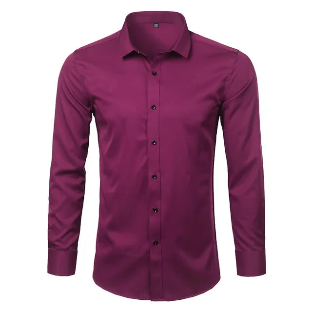 Purple Men's Bamboo Fiber Dress Shirt