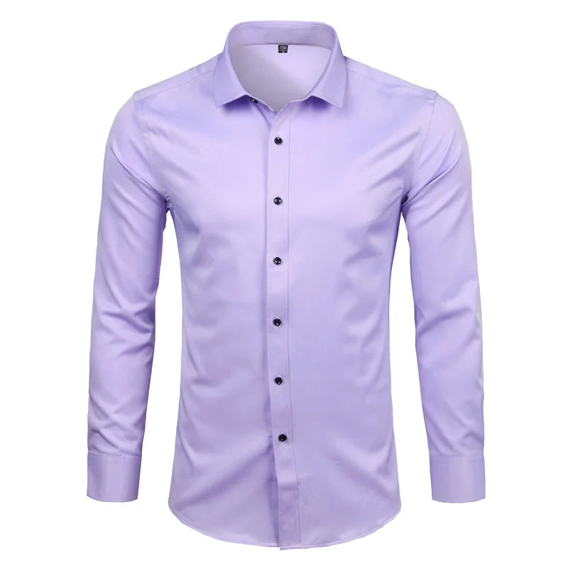 Purple Men's Bamboo Fiber Dress Shirt