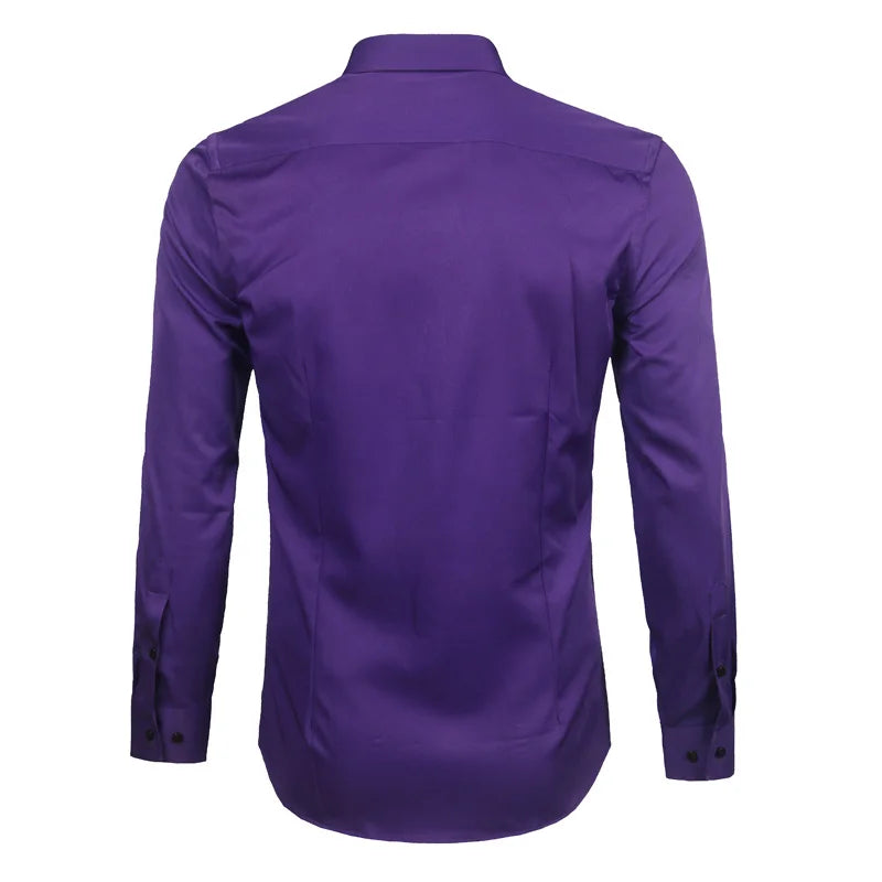 Purple Men's Bamboo Fiber Dress Shirt