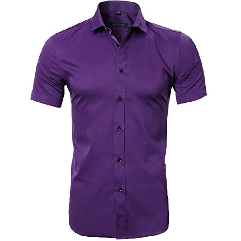 Purple Men's Bamboo Fiber Dress Shirt