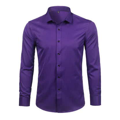 Purple Men's Bamboo Fiber Dress Shirt