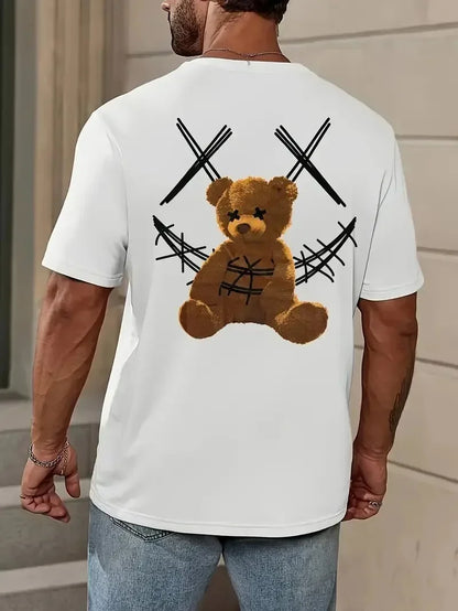 Men Smile & Teddy Bear Print T-Shirt