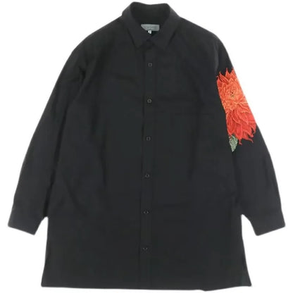 Red Flower Shirt for Men Japanese