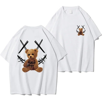 Men Smile & Teddy Bear Print T-Shirt