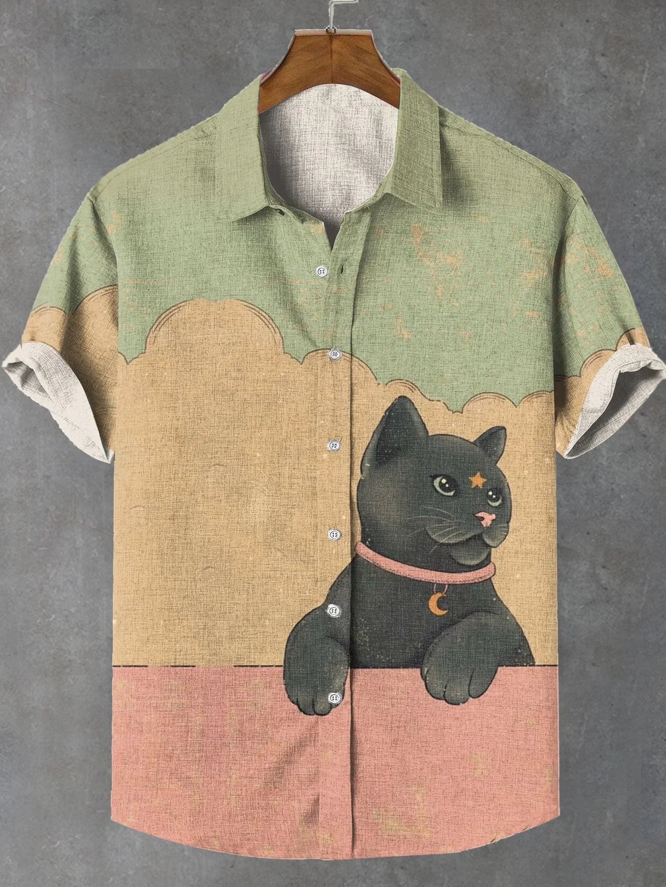 men's lapel top cat