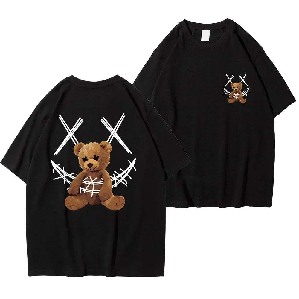 Men Smile & Teddy Bear Print T-Shirt