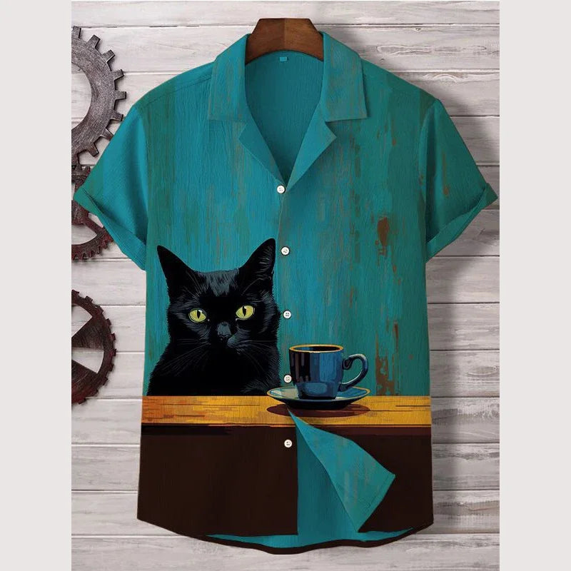 men's lapel top cat