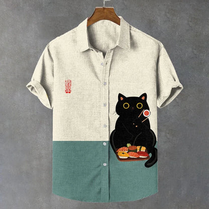 men's lapel top cat