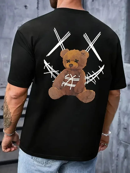 Men Smile & Teddy Bear Print T-Shirt