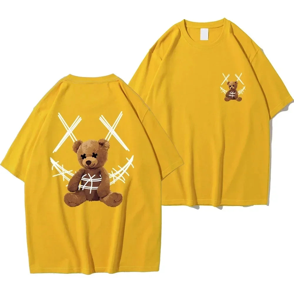 Men Smile & Teddy Bear Print T-Shirt