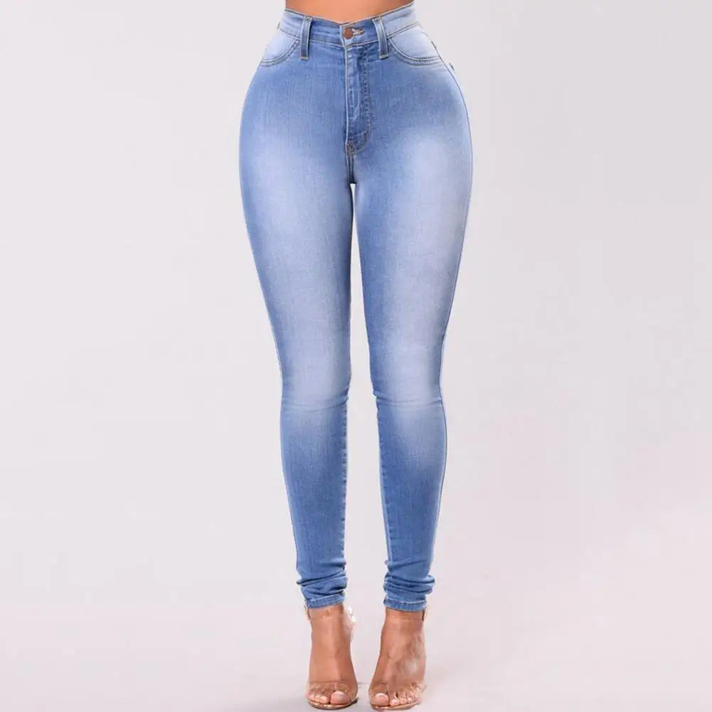 High Waist Elasticity Black Jeans