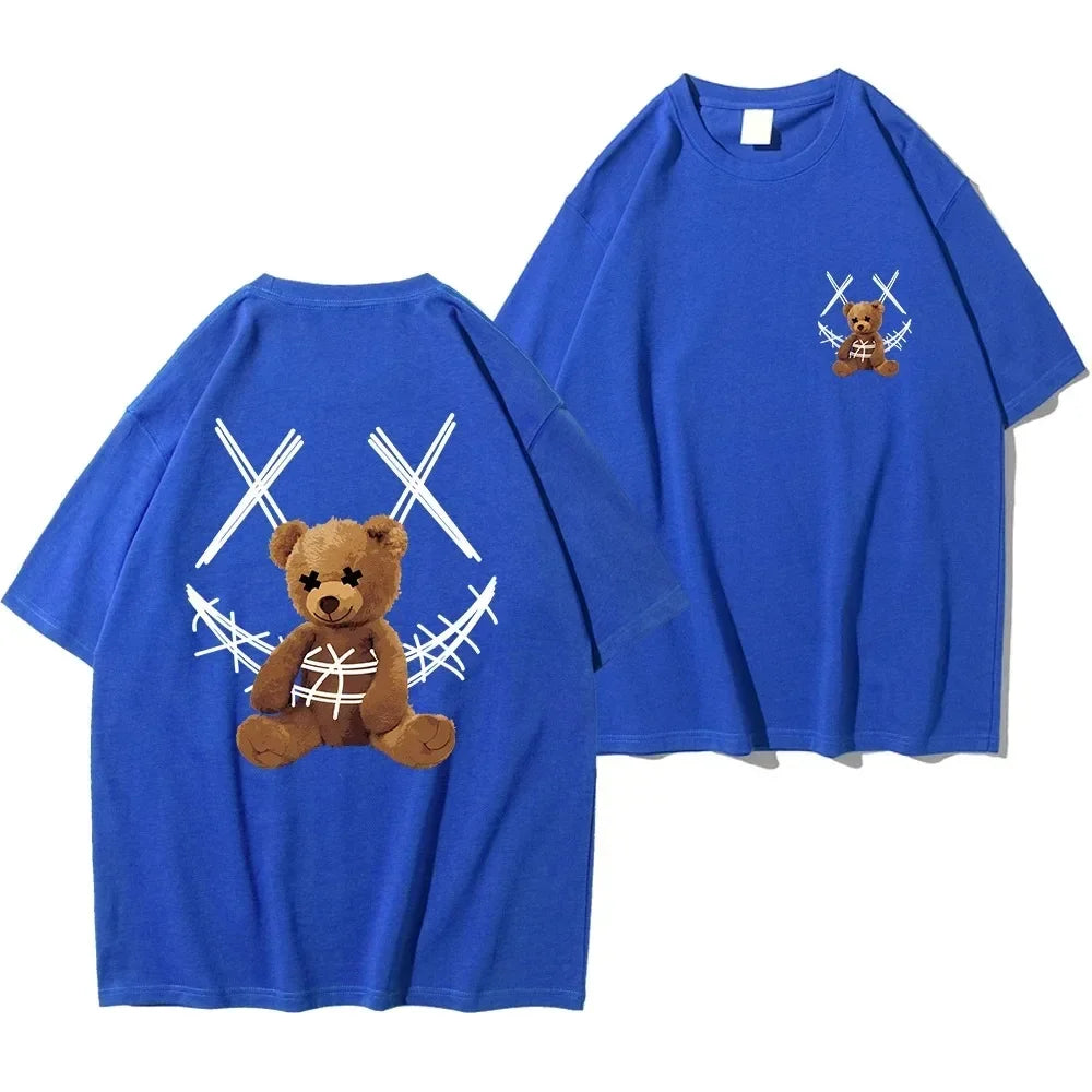 Men Smile & Teddy Bear Print T-Shirt