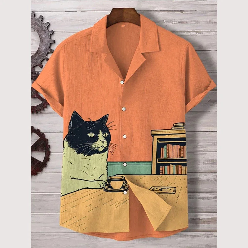 men's lapel top cat