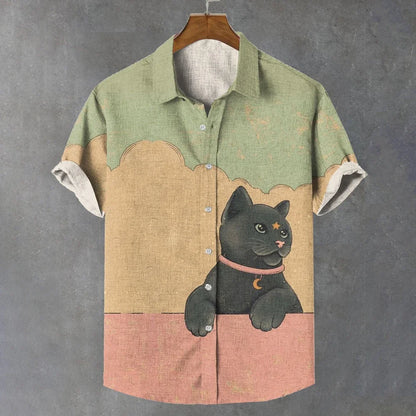 men's lapel top cat